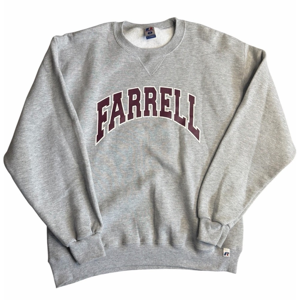 Russell Athletic Farrell Crewneck Sweatshirt Mens‎ M Gray Spellout Logo